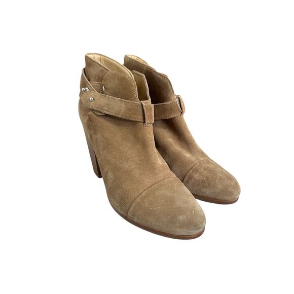 Rag & Bone Womens Harrow Suede Ankle Boot Minimalist Biker Moto 38.5 Brown - Picture 2 of 9